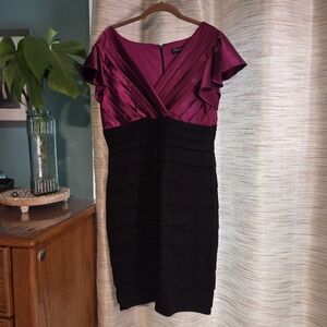 Elegant Purple and Black Women's Dress